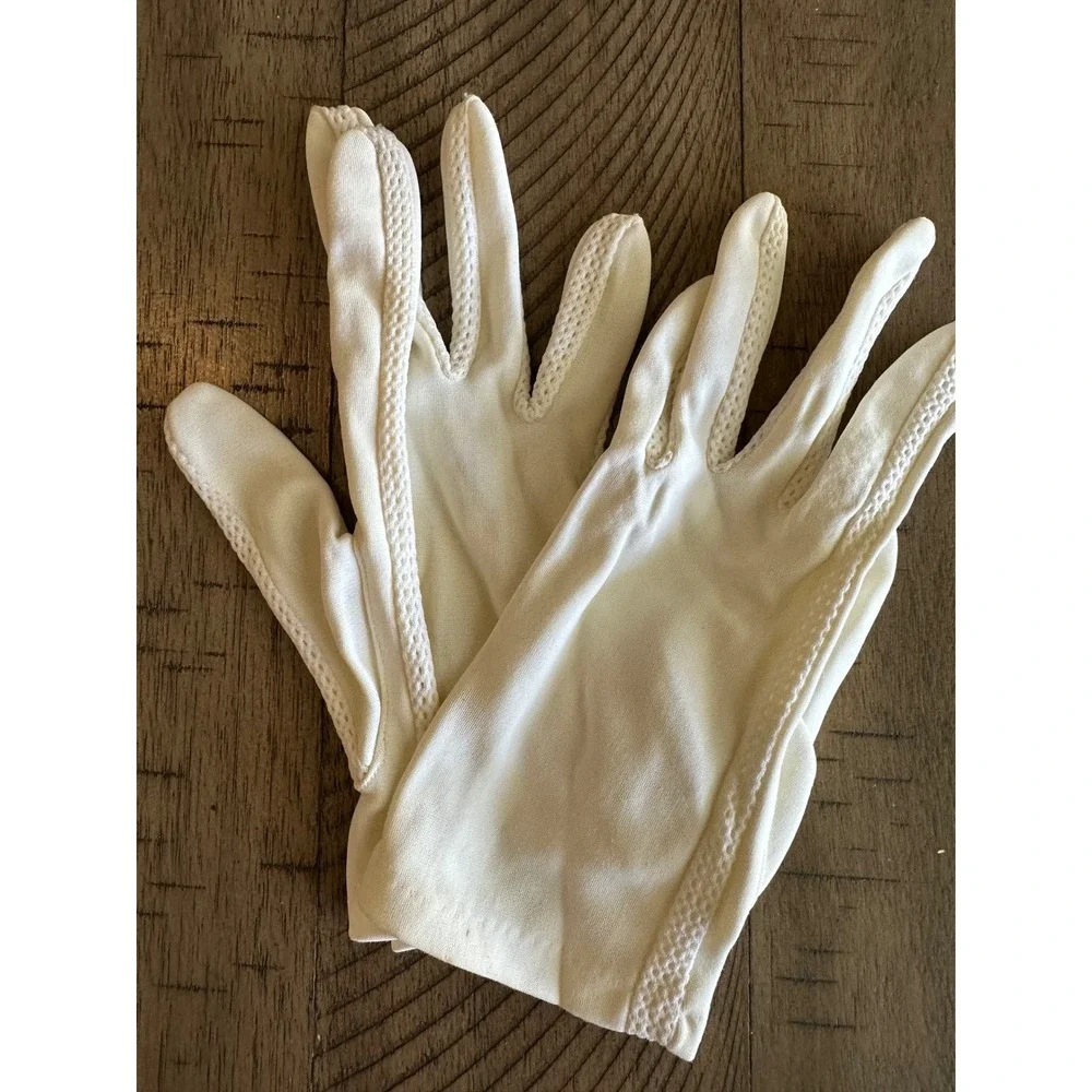 Vintage 1950s/60s Evening Set: Silver Metallic Clutch&2 Pairs White Dress Gloves